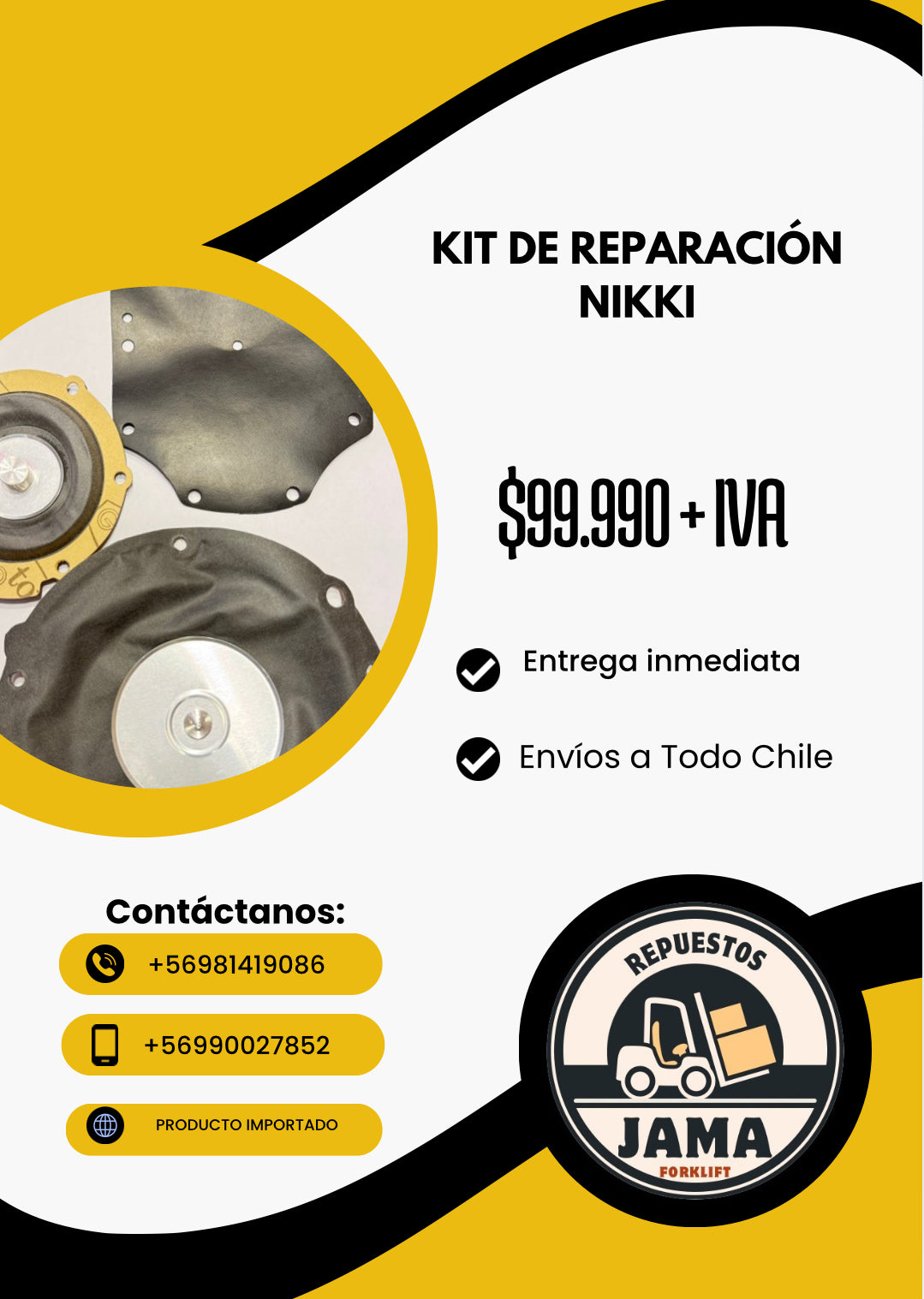 KIT REPARACIÓN NIKKI (Diafragmas y tapa Válvulas)
