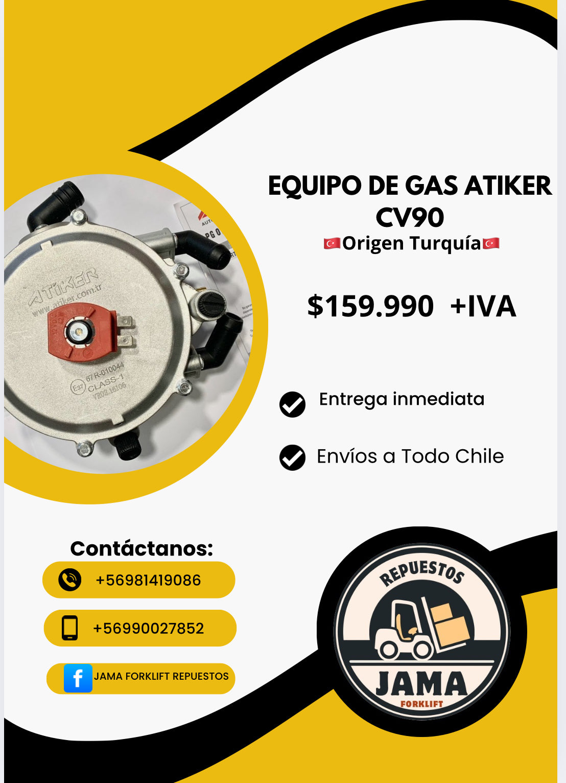 EQUIPO DE GAS ATIKER CV90